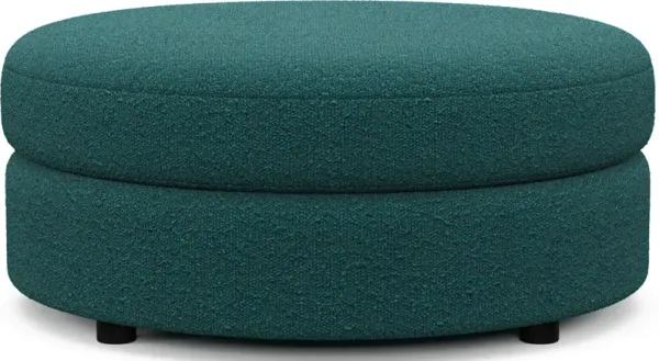 Allegra Foam Comfort Round Ottoman - Bloke Peacock