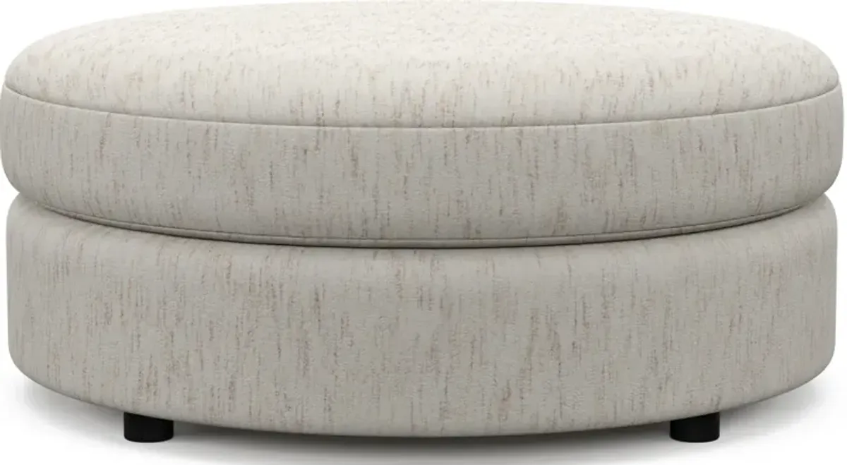 Allegra Foam Comfort Round Ottoman - P.T. Cream