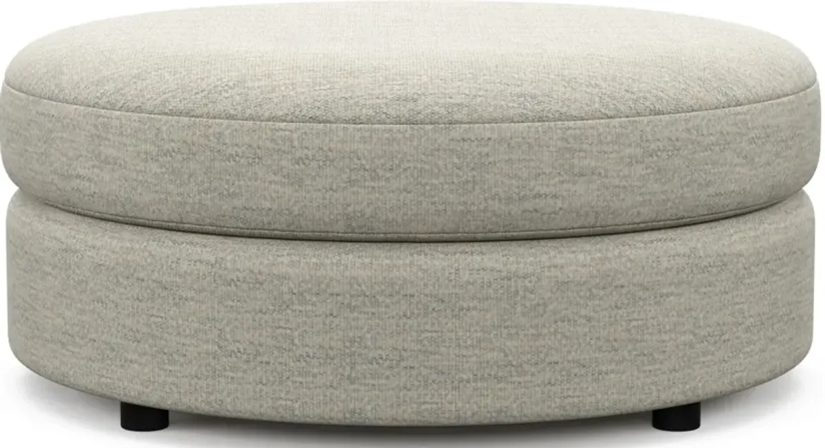 Allegra Foam Comfort Round Ottoman - Merino Chalk