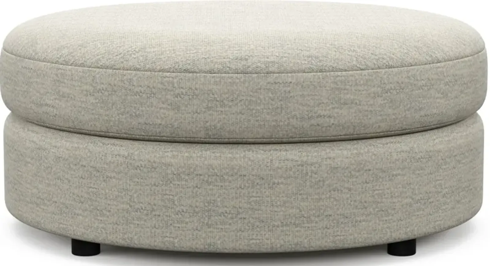 Allegra Foam Comfort Round Ottoman - Merino Chalk