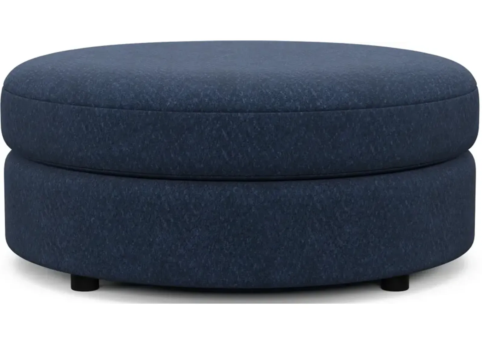 Allegra Foam Comfort Round Ottoman - Oslo Navy