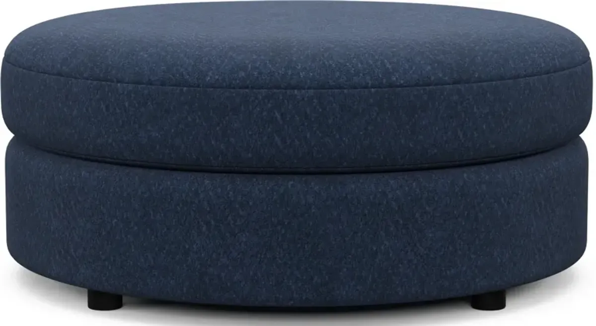 Allegra Foam Comfort Round Ottoman - Oslo Navy