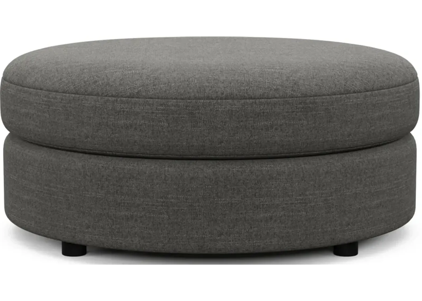 Allegra Foam Comfort Round Ottoman - Curious Charcoal