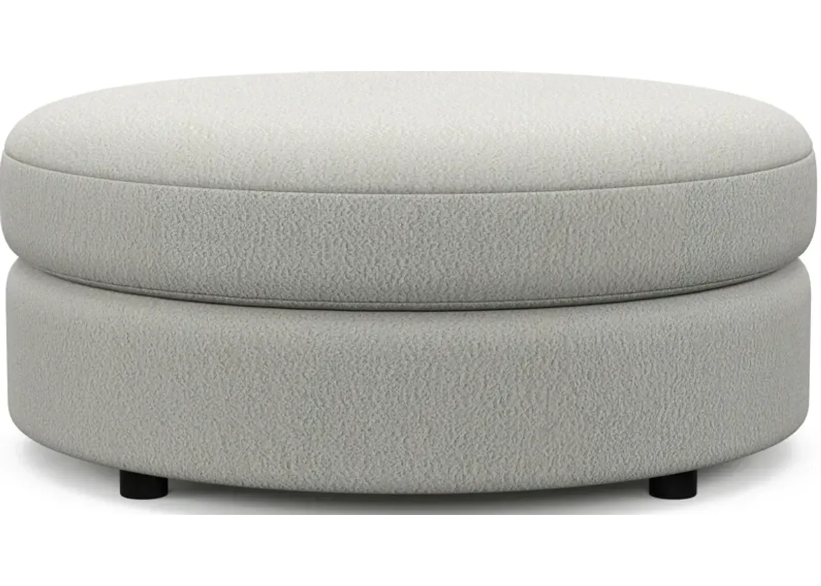 Allegra Foam Comfort Round Ottoman - Oslo Snow