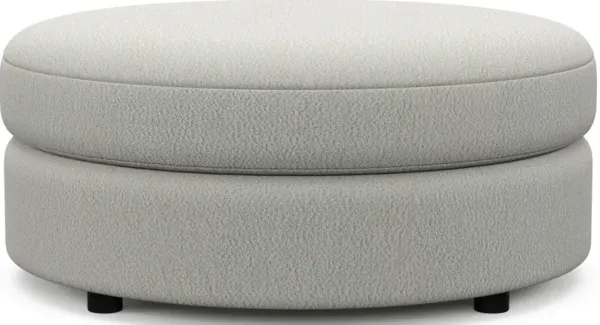 Allegra Foam Comfort Round Ottoman - Oslo Snow