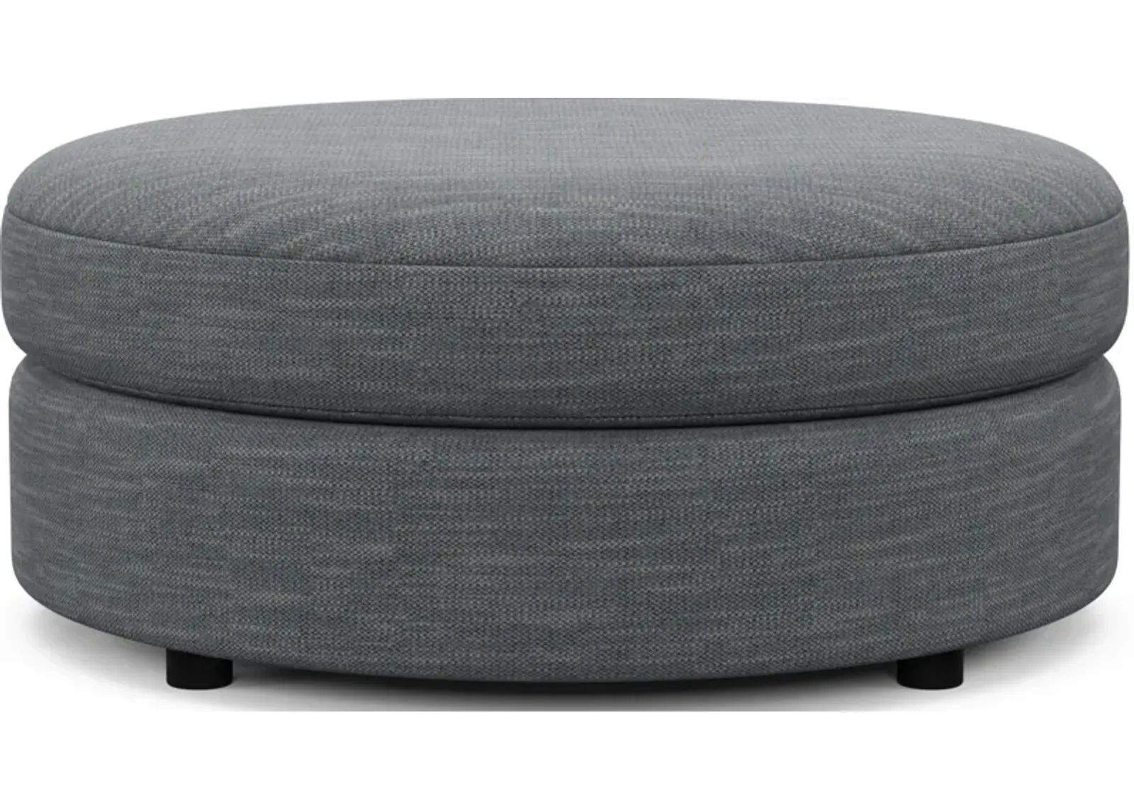 Allegra Foam Comfort Round Ottoman - Dudley Indigo