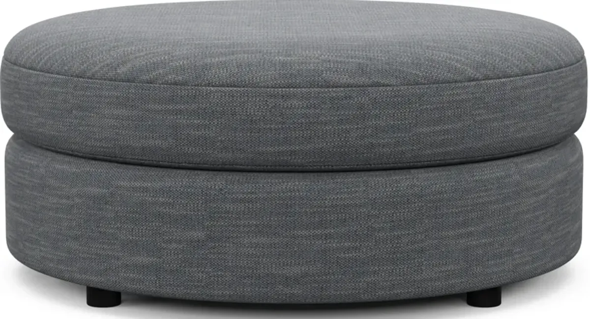 Allegra Foam Comfort Round Ottoman - Dudley Indigo