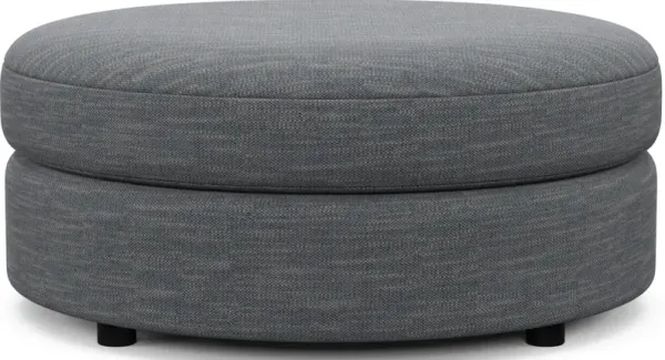 Allegra Foam Comfort Round Ottoman - Dudley Indigo