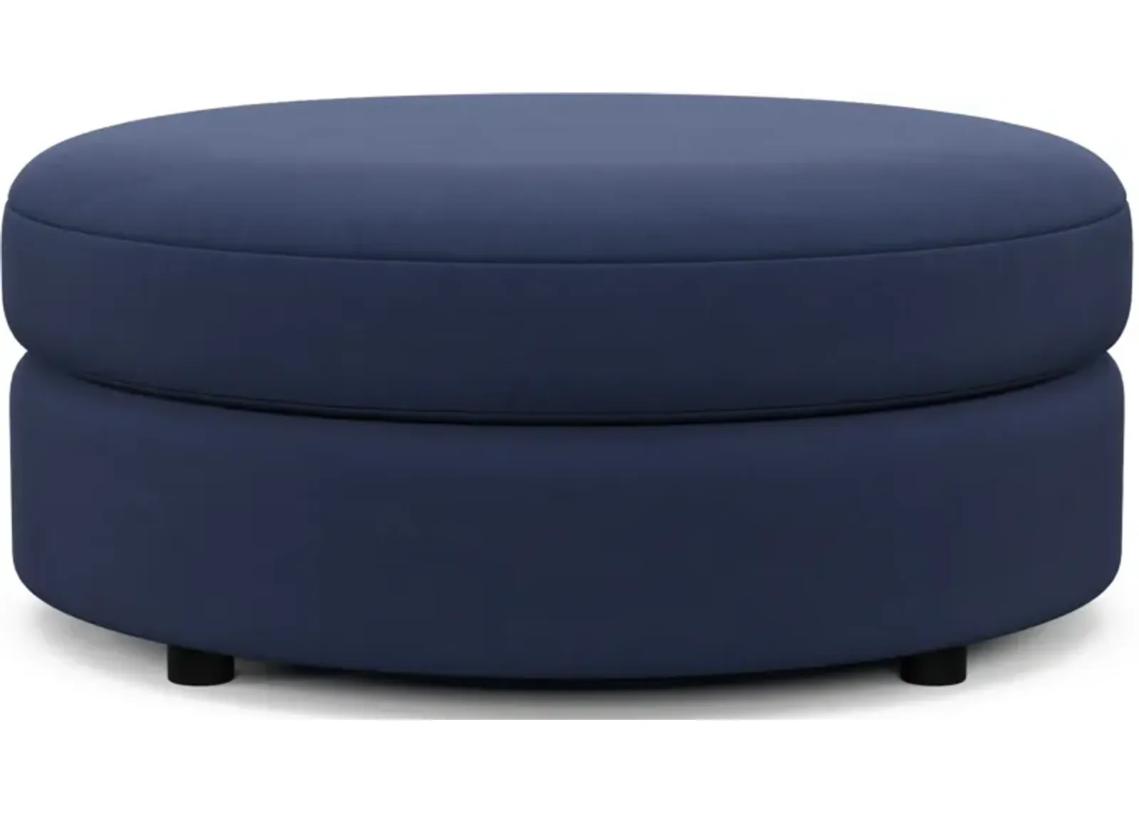 Allegra Foam Comfort Round Ottoman - Abington Indigo