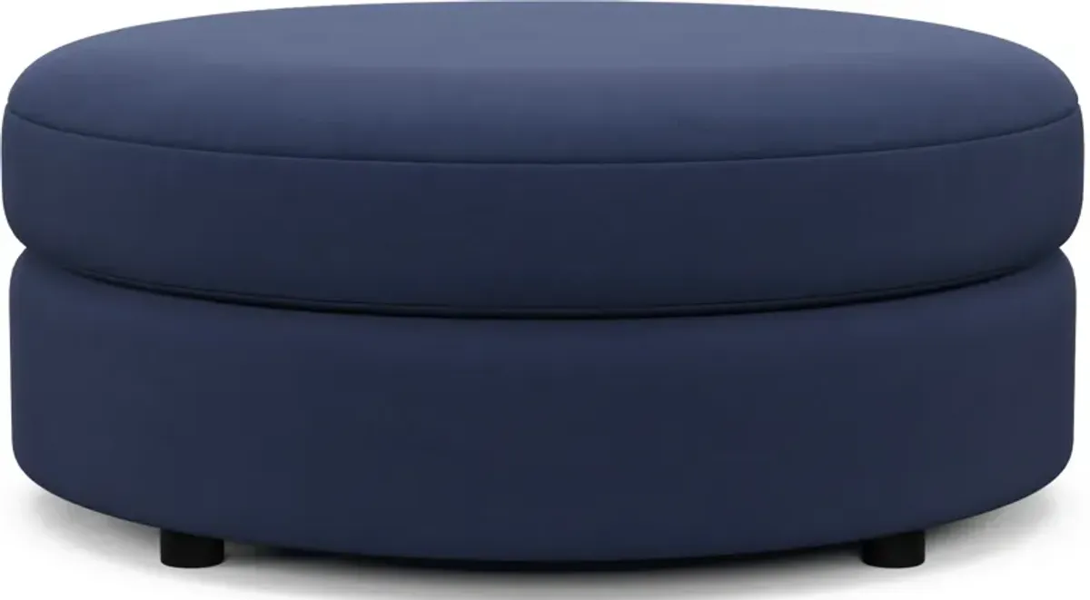 Allegra Foam Comfort Round Ottoman - Abington Indigo