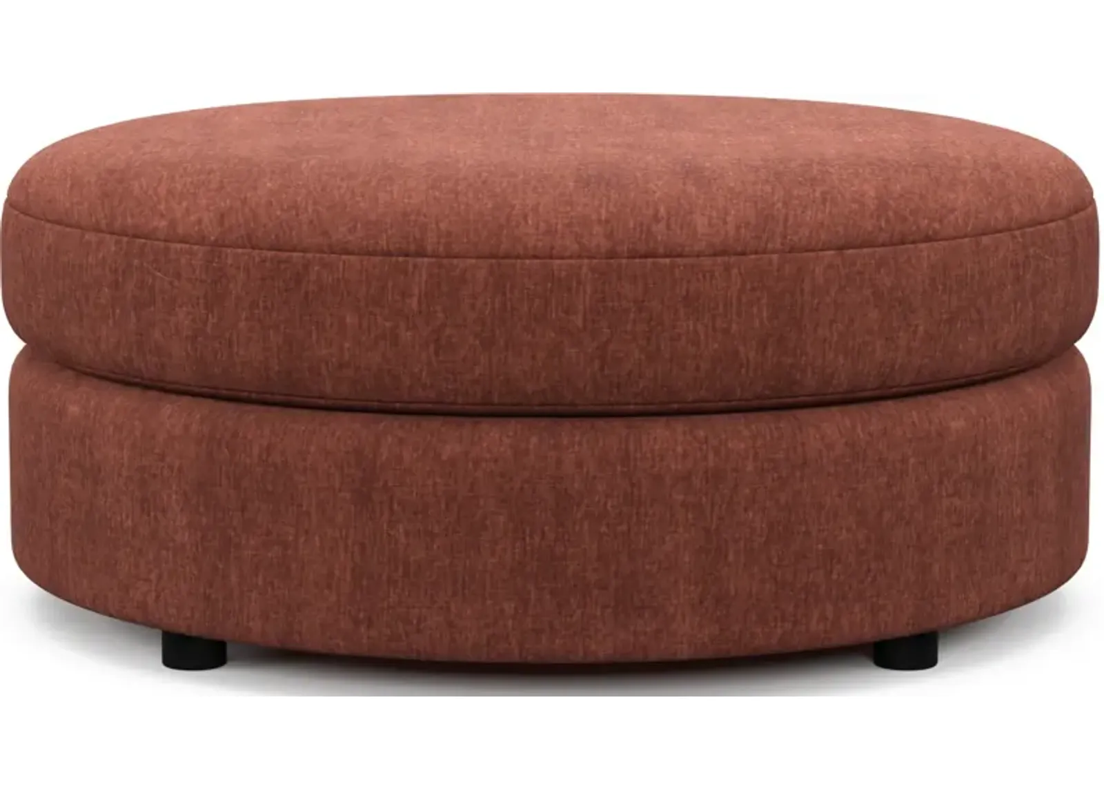 Allegra Foam Comfort Round Ottoman - Contessa Paprika