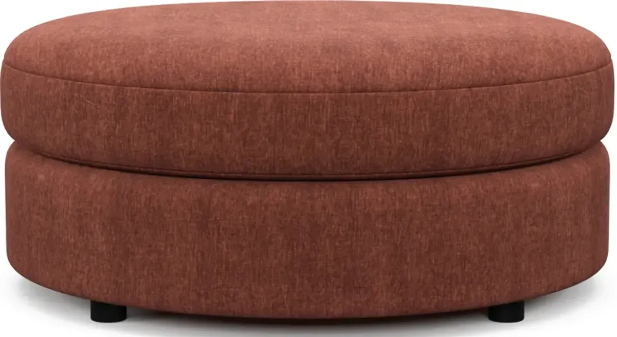 Allegra Foam Comfort Round Ottoman - Contessa Paprika