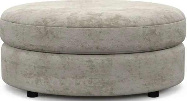 Allegra Foam Comfort Round Ottoman - Hearth Cement