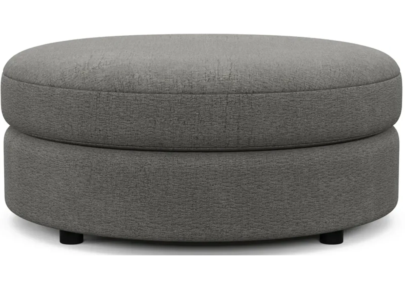 Allegra Foam Comfort Round Ottoman - Living Large Charcoal