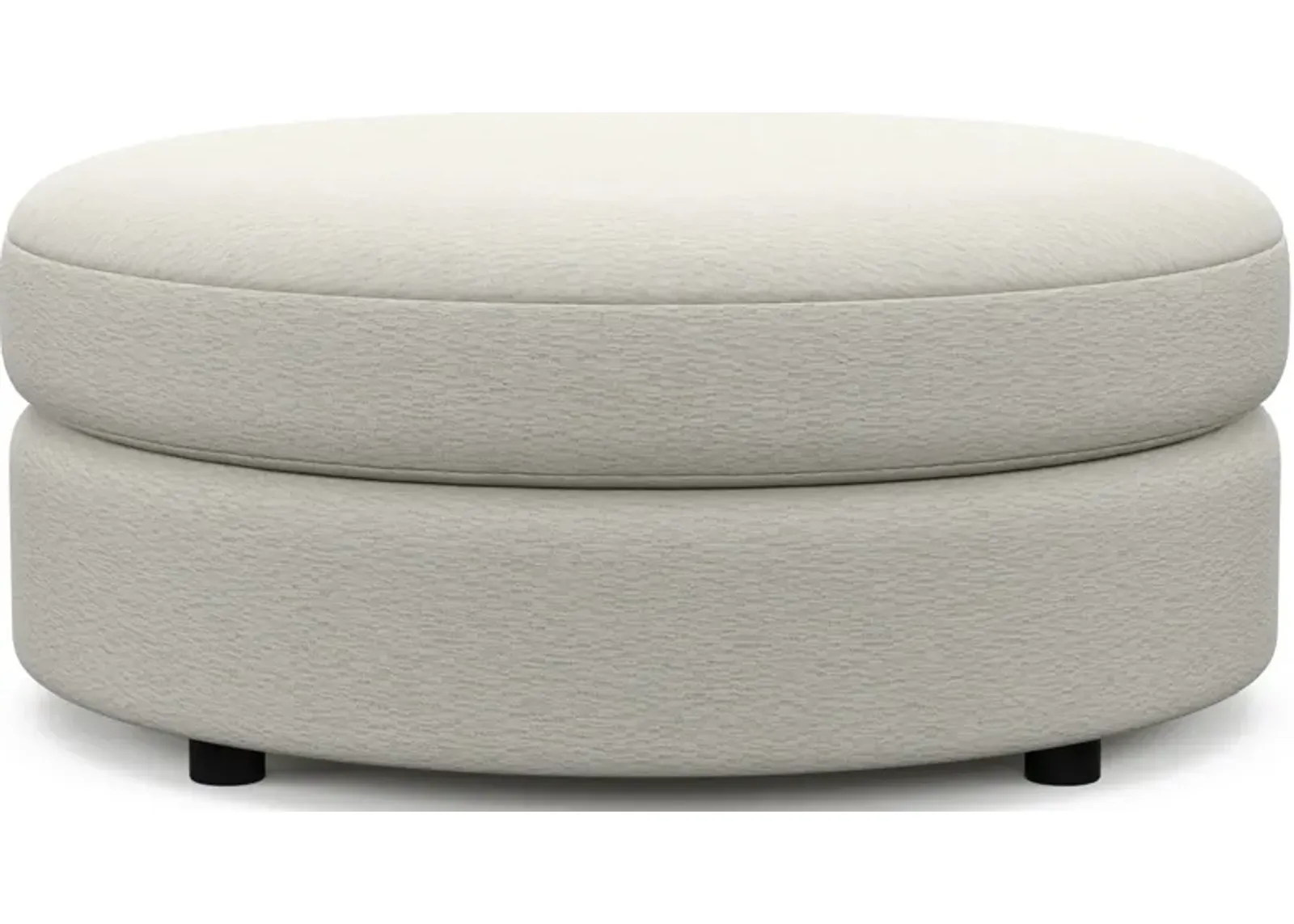 Allegra Foam Comfort Round Ottoman - Living Large White