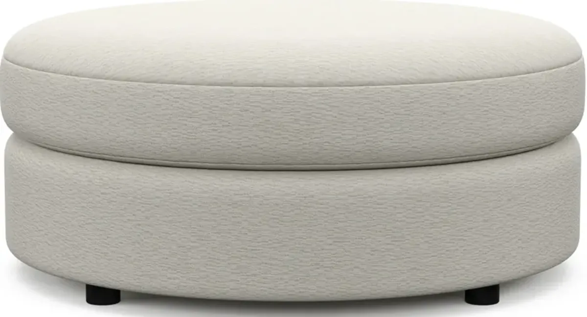 Allegra Foam Comfort Round Ottoman - Living Large White