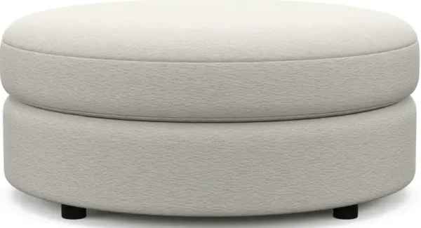 Allegra Foam Comfort Round Ottoman - Living Large White
