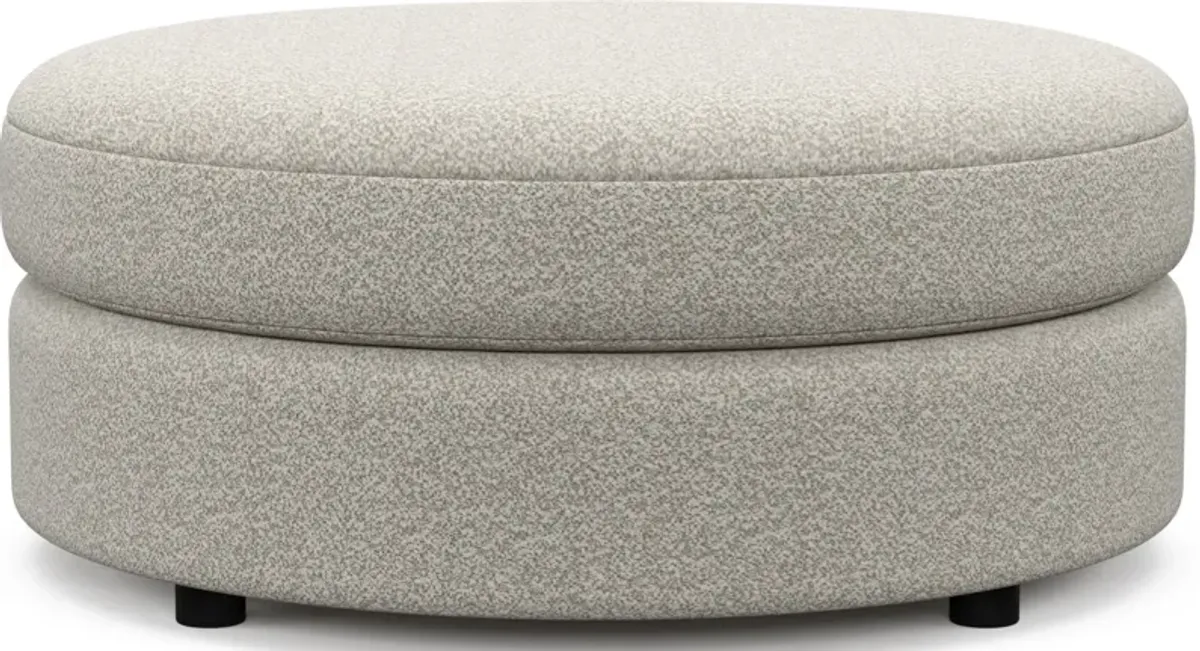 Allegra Foam Comfort Round Ottoman - Muse Stone