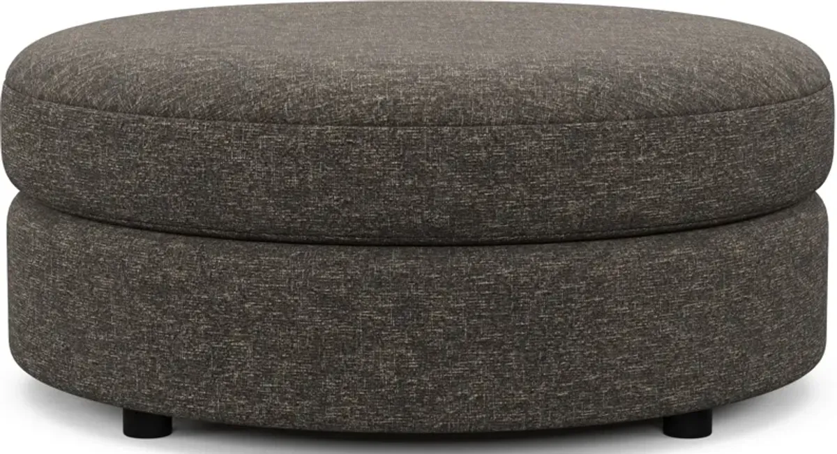 Allegra Foam Comfort Round Ottoman - M Walnut