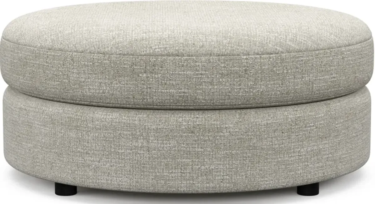 Allegra Foam Comfort Round Ottoman - M Ivory