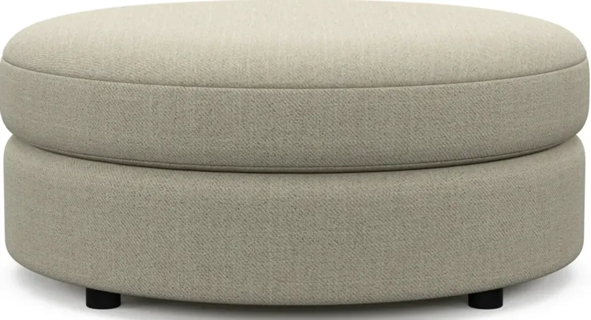 Allegra Foam Comfort Round Ottoman - Broderick Charcoal