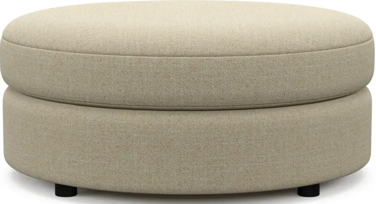 Allegra Foam Comfort Round Ottoman - Broderick Sand