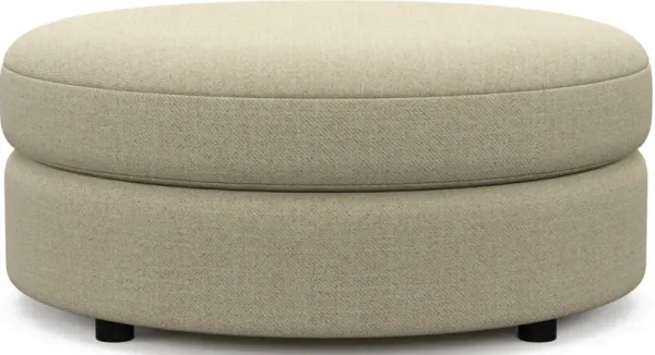 Allegra Foam Comfort Round Ottoman - Broderick Sand