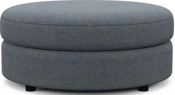 Allegra Foam Comfort Round Ottoman - Bridger Navy