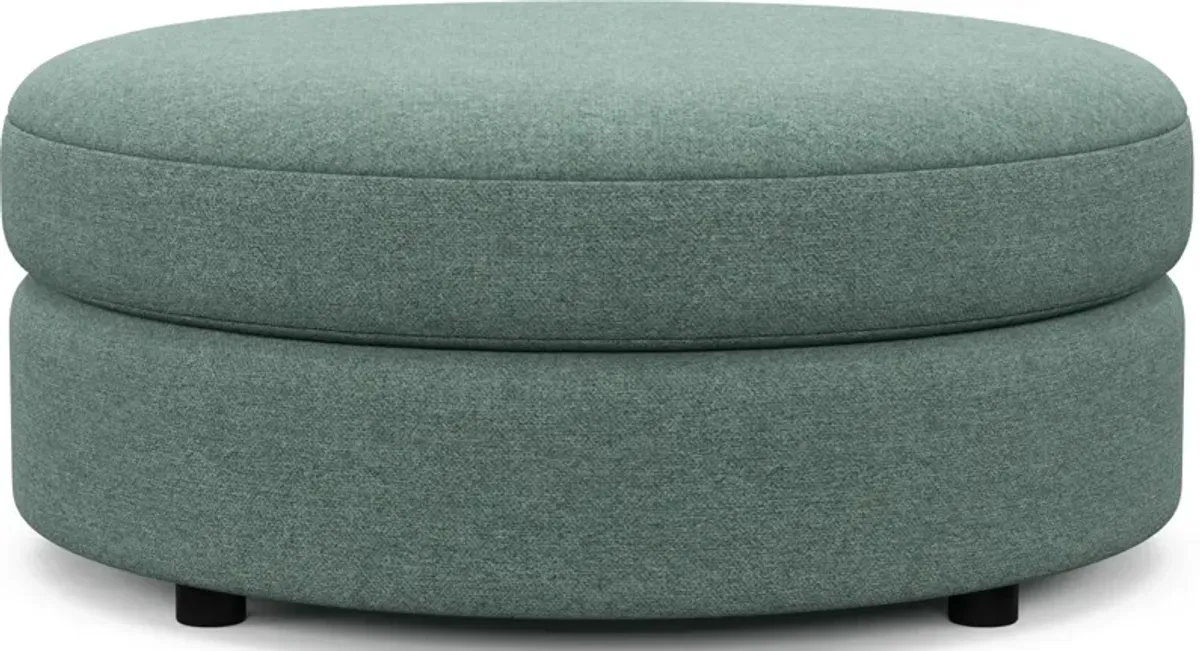 Allegra Foam Comfort Round Ottoman - Bridger Jade