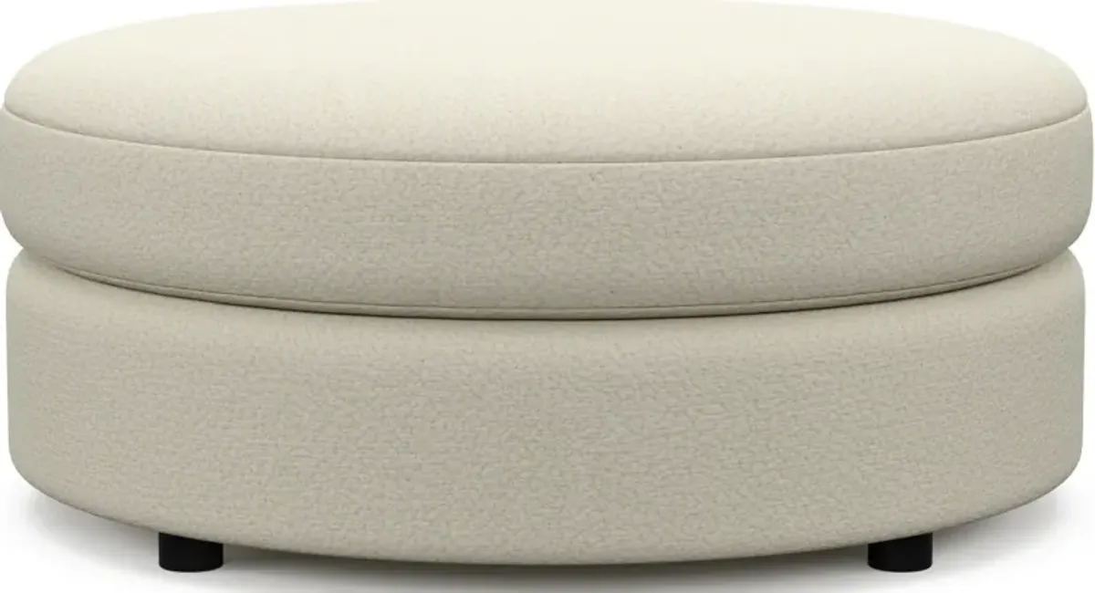 Allegra Foam Comfort Round Ottoman - Fincher Ivory