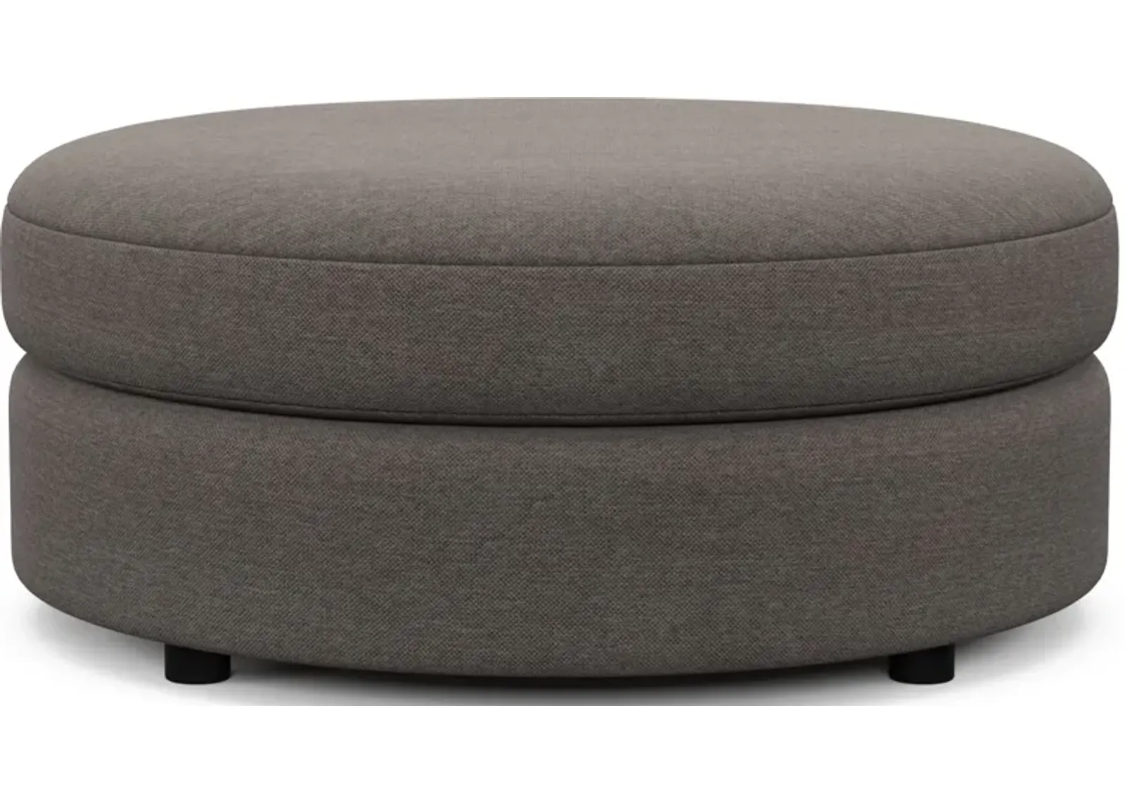 Allegra Foam Comfort Round Ottoman - Presidio Steel