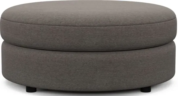 Allegra Foam Comfort Round Ottoman - Presidio Steel