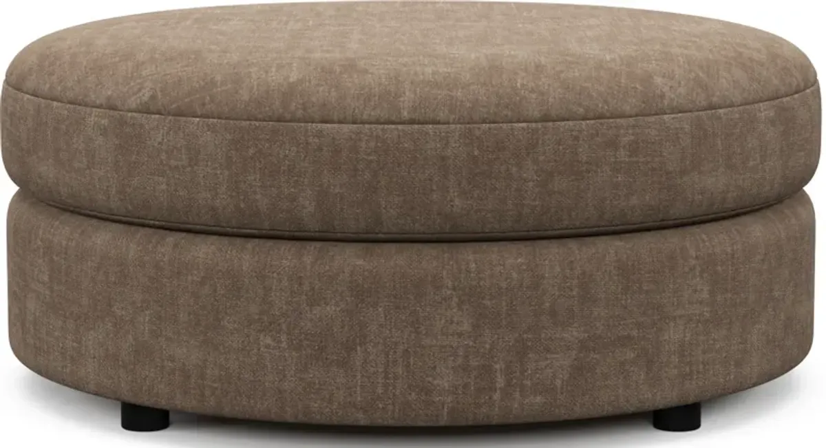 Allegra Foam Comfort Round Ottoman - Argo Java