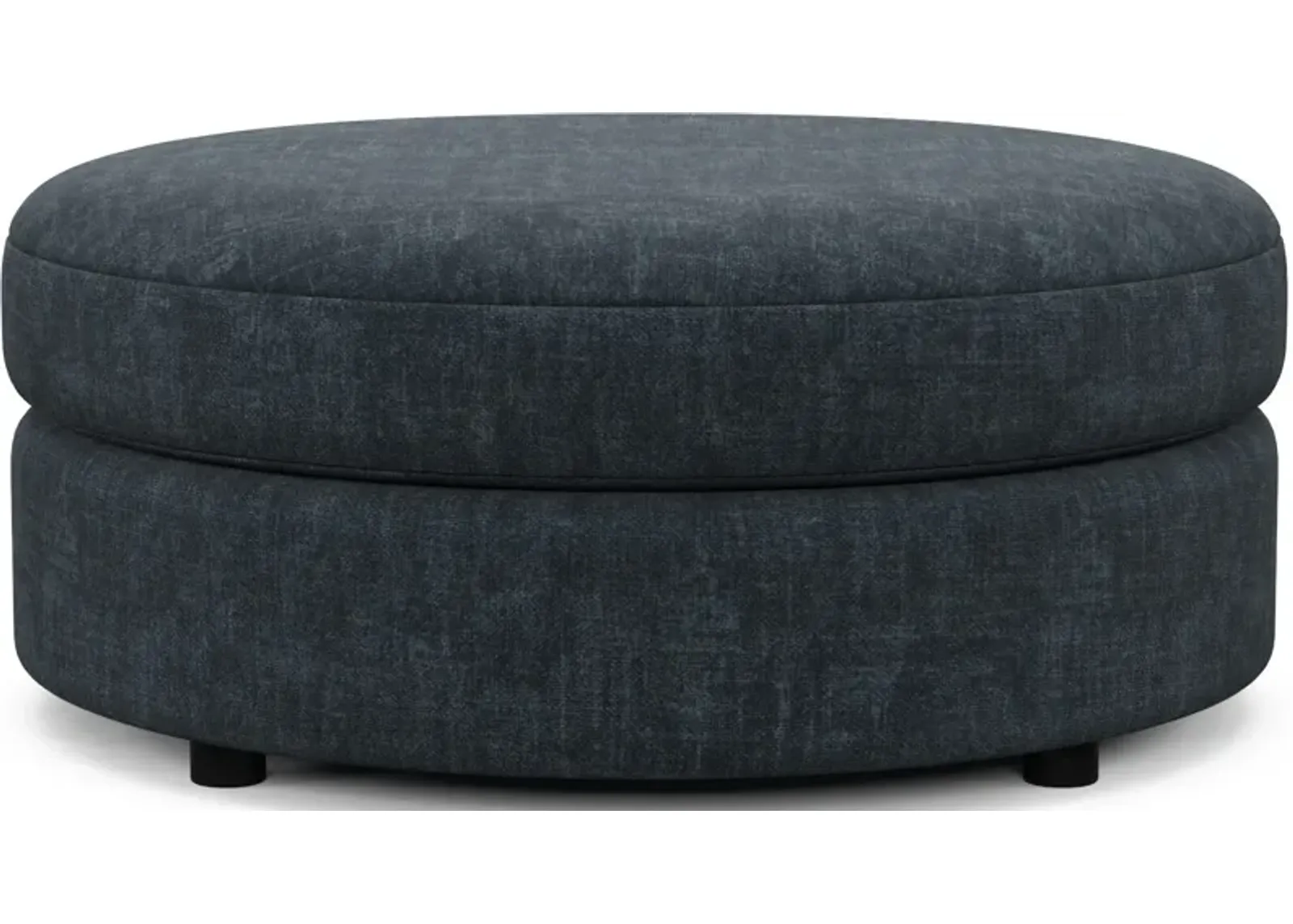 Allegra Foam Comfort Round Ottoman - Argo Navy