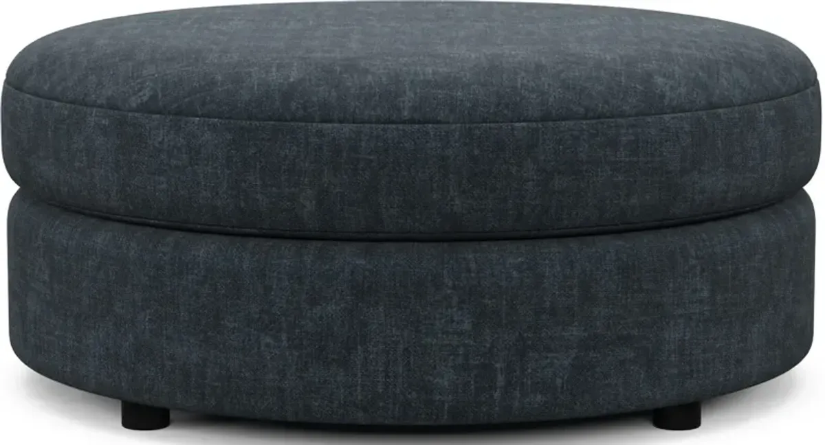 Allegra Foam Comfort Round Ottoman - Argo Navy