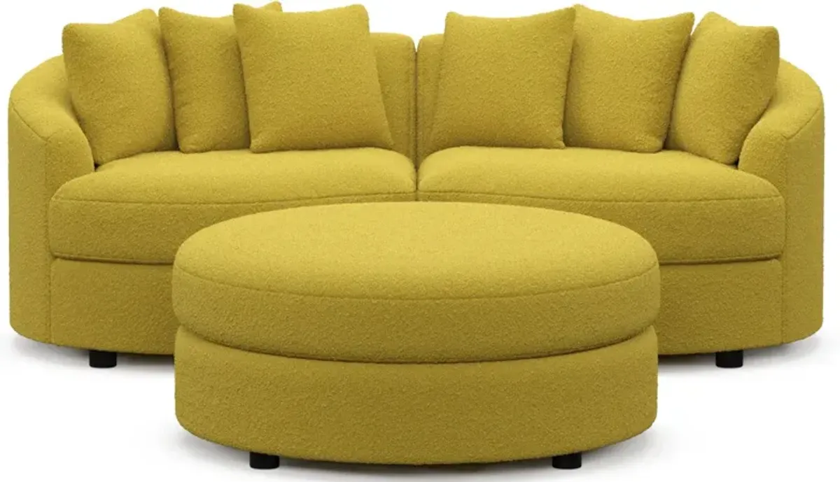 Allegra Foam Comfort 2-Piece Sectional and Ottoman - Bloke Goldenrod