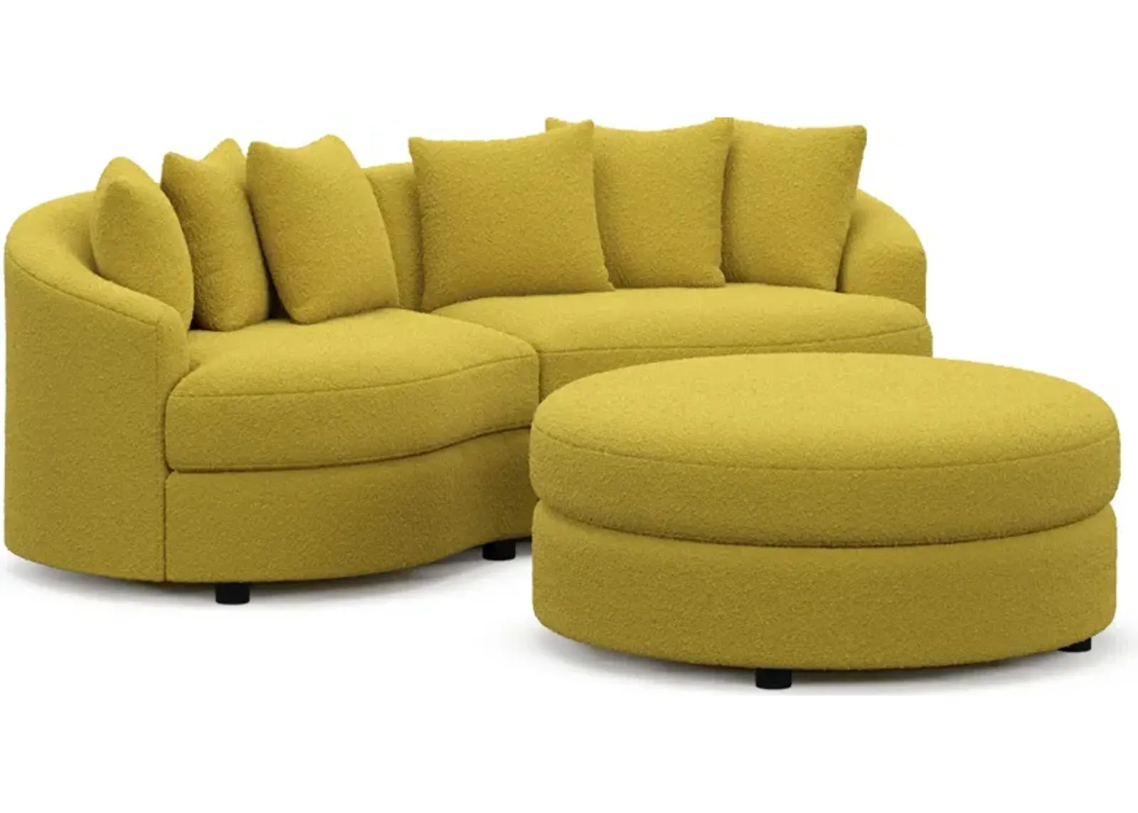 Allegra Foam Comfort 2-Piece Sectional and Ottoman - Bloke Goldenrod