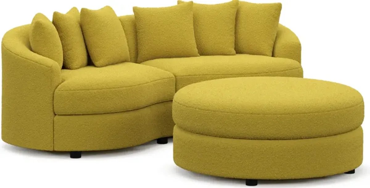 Allegra Foam Comfort 2-Piece Sectional and Ottoman - Bloke Goldenrod