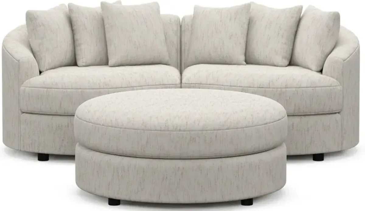 Allegra Foam Comfort 2-Piece Sectional and Ottoman - P.T. Cream