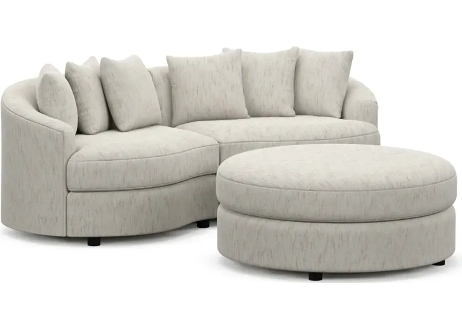 Allegra Foam Comfort 2-Piece Sectional and Ottoman - P.T. Cream