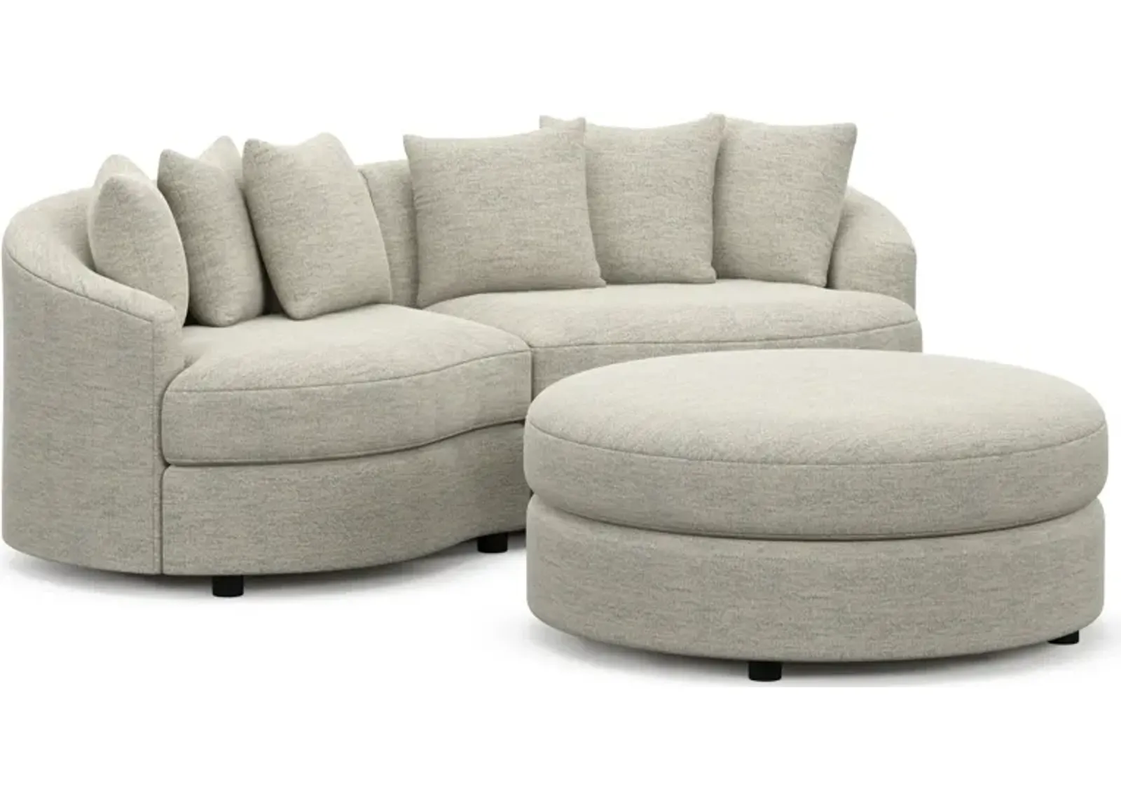 Allegra Foam Comfort 2-Piece Sectional and Ottoman - Merino Chalk