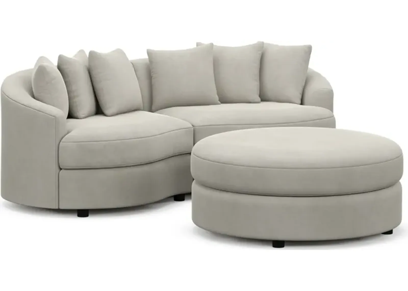 Allegra Foam Comfort 2-Piece Sectional and Ottoman - Laurent Beach