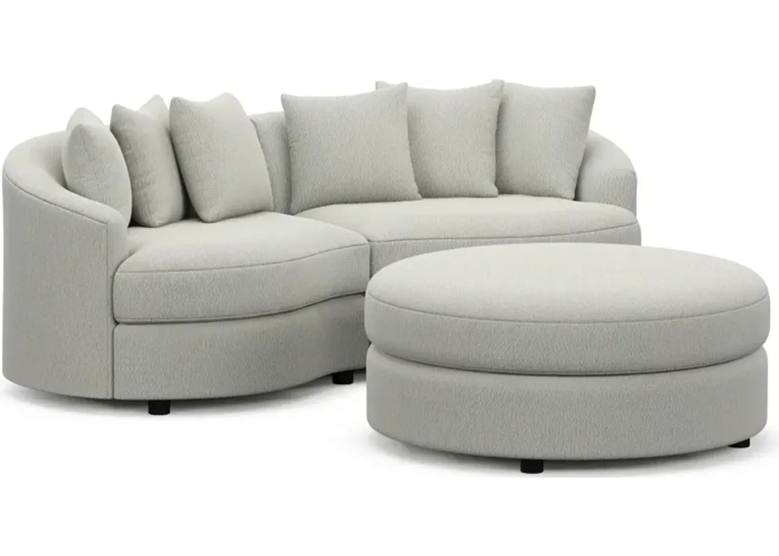 Allegra Foam Comfort 2-Piece Sectional and Ottoman - Oslo Snow