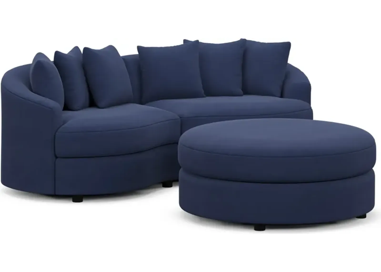 Allegra Foam Comfort 2-Piece Sectional and Ottoman - Abington Indigo