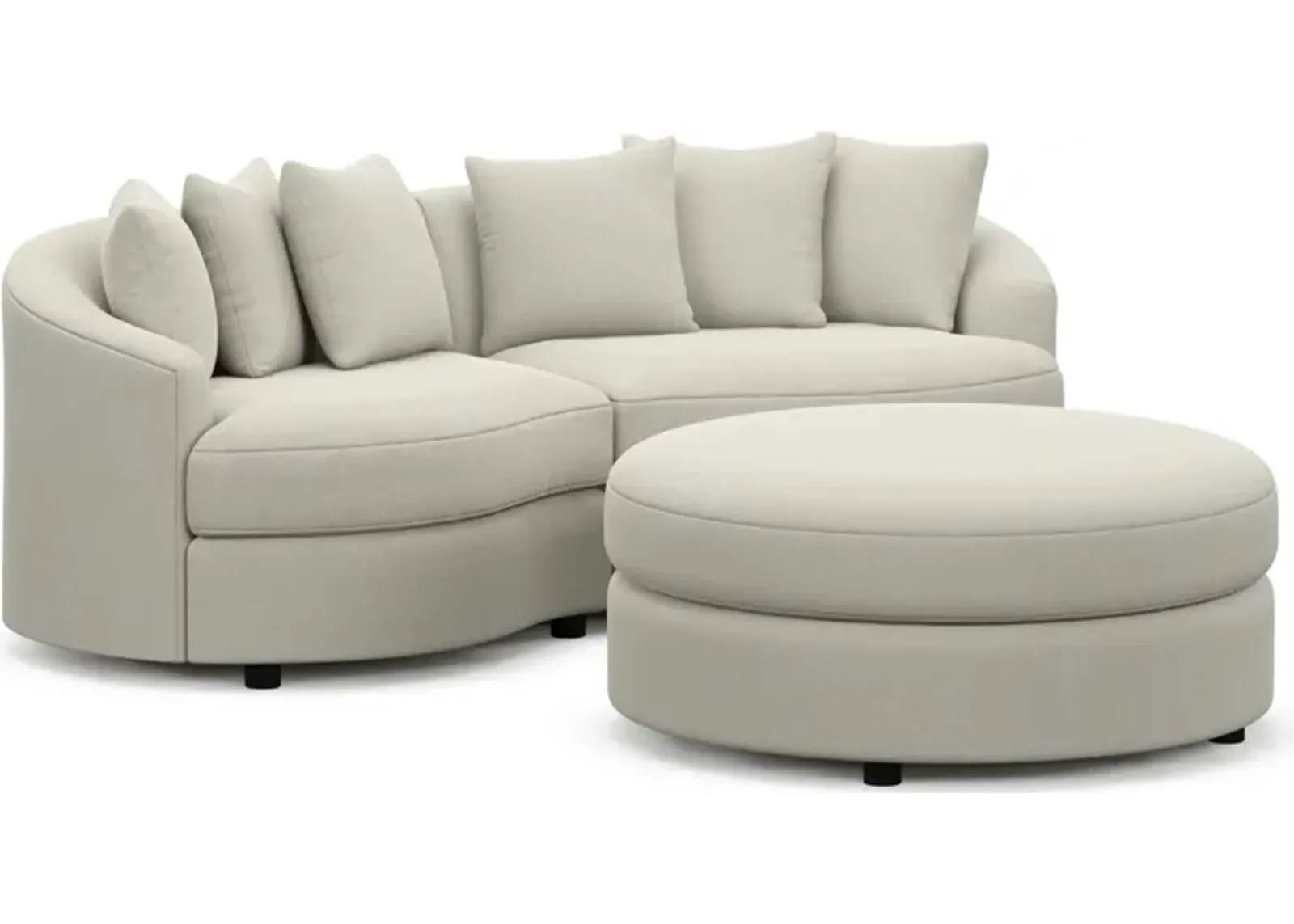 Allegra Foam Comfort 2-Piece Sectional and Ottoman - Anders Ivory