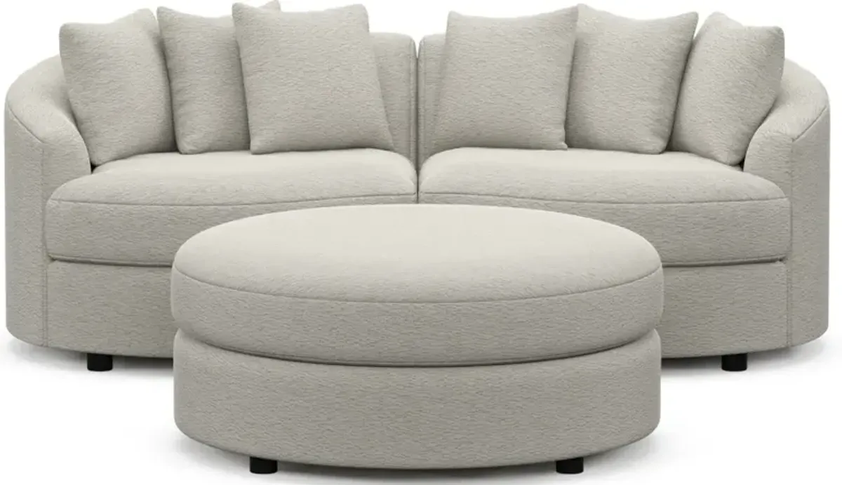 Allegra Foam Comfort 2-Piece Sectional and Ottoman - Everton Grey