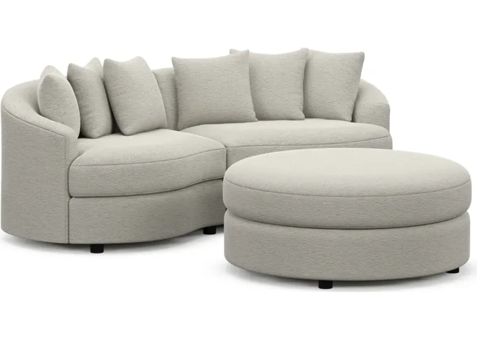 Allegra Foam Comfort 2-Piece Sectional and Ottoman - Everton Grey