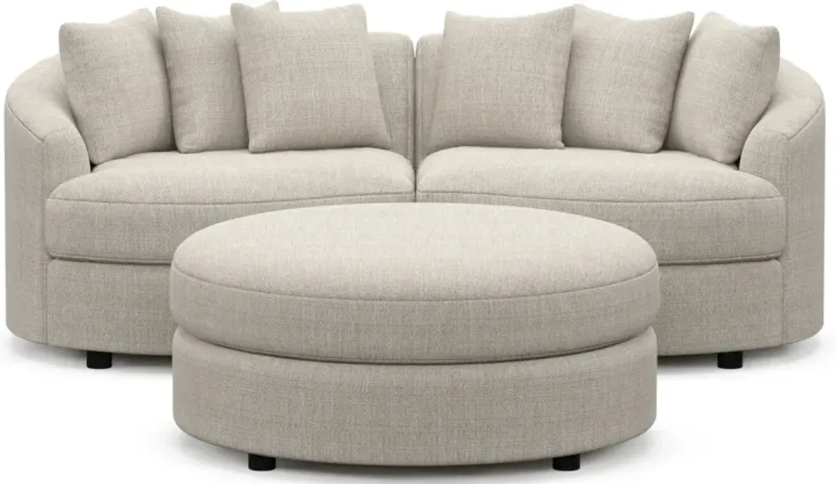 Allegra Foam Comfort 2-Piece Sectional and Ottoman - Mason Porcelain