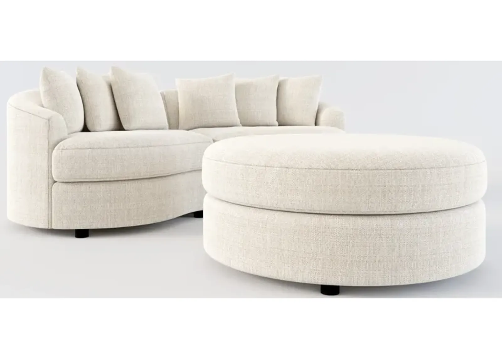 Allegra Foam Comfort 2-Piece Sectional and Ottoman - Mason Porcelain