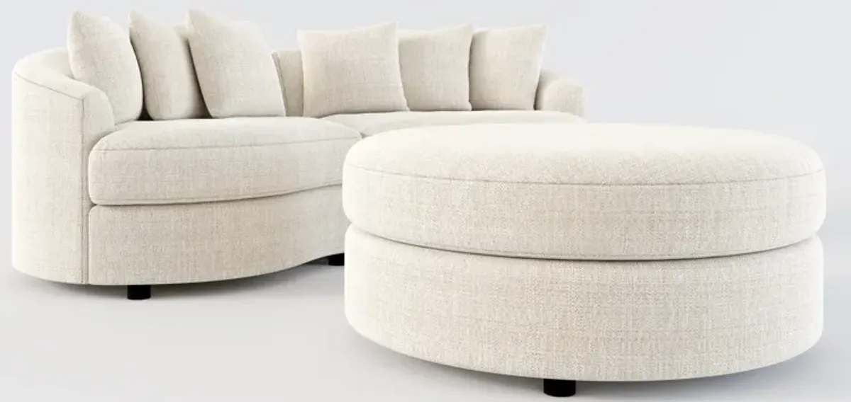 Allegra Foam Comfort 2-Piece Sectional and Ottoman - Mason Porcelain